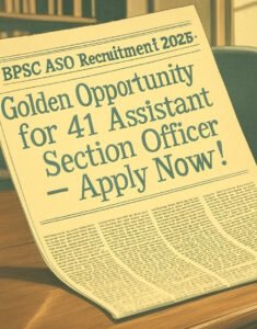 BPSC ASO Recruitment 2025: Golden Opportunity for 41 Assistant Section Officer Posts – Apply Now!