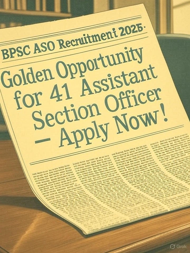 BPSC ASO Recruitment 2025: Golden Opportunity for 41 Assistant Section Officer Posts – Apply Now!